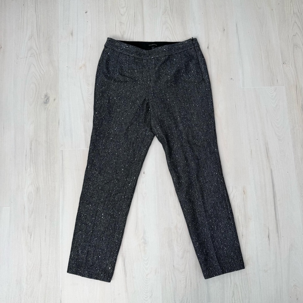 Talbots dark grey sparkle sequin tweed trousers  size 6 Womens
